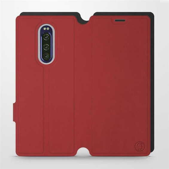 Phone Case Sony Xperia 1 - Design Dark Red with Black