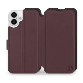 Phone Case Apple iPhone 16 Plus - Design Burgundy with Black