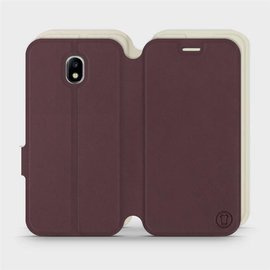 Phone Case Samsung Galaxy J3 2017 - Design Burgundy with Platinum