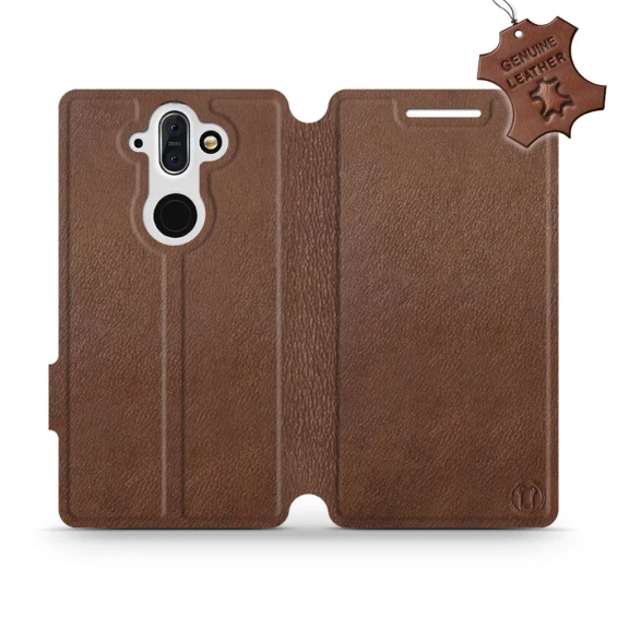 Phone Case Nokia 8 Sirocco - Design Brown Leather