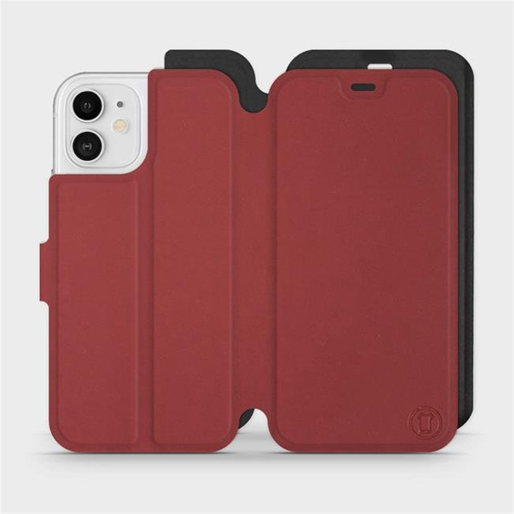 Phone Case Apple iPhone 12 - Design Dark Red with Black