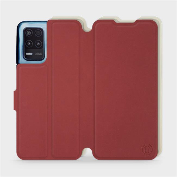 Hülle für Realme 8 5G - Farbe Dunkelrot mit Platin