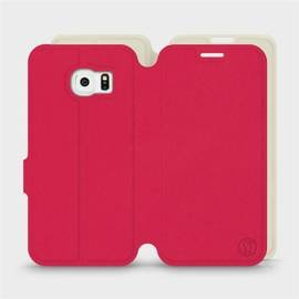 Hülle für Samsung Galaxy S6 Edge - Farbe Rot mit Platin