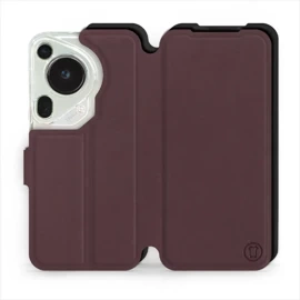 Hülle für Huawei Pura 70 Ultra - Farbe Burgund mit Schwarz