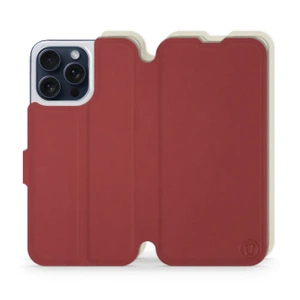 Phone Case Apple iPhone 15 Pro Max - Design Dark Red with Platinum