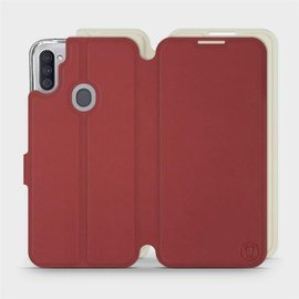 Phone Case Samsung Galaxy M11 - Design Dark Red with Platinum