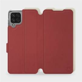 Phone Case Samsung Galaxy M32 4G - Design Dark Red with Platinum