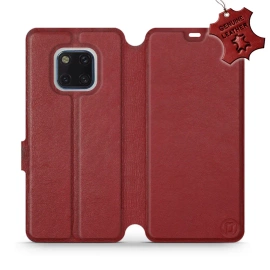 Phone Case Huawei Mate 20 Pro - Design Dark Red Leather