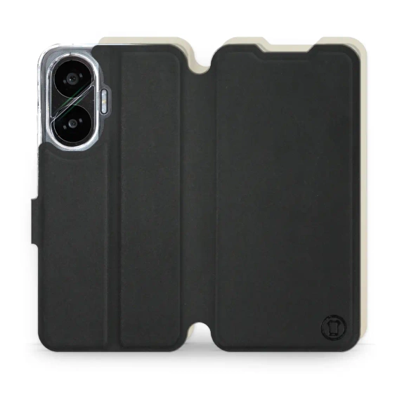 Etui Soft Touch do Xiaomi POCO F7 - wzór Satynowa czerń z platyną