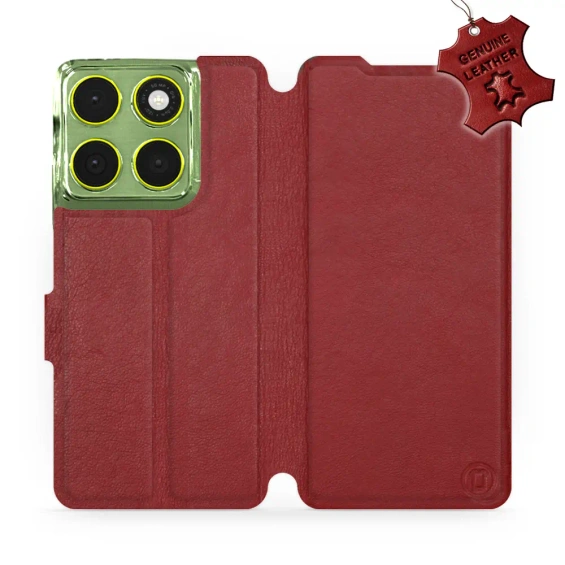 Phone Case Motorola Edge 70 - Design Dark Red Leather