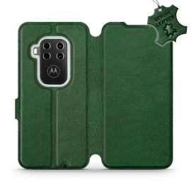Phone Case Motorola One Zoom - Design Green Leather