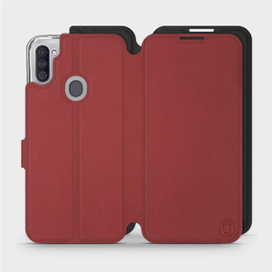 Phone Case Samsung Galaxy M11 - Design Dark Red with Black
