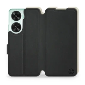 Etui Soft Touch do Huawei Nova 12 SE - wzór Satynowa czerń z platyną