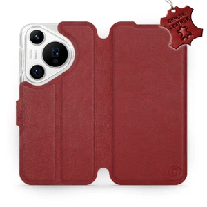 Phone Case Huawei Pura 70 Pro - Design Dark Red Leather