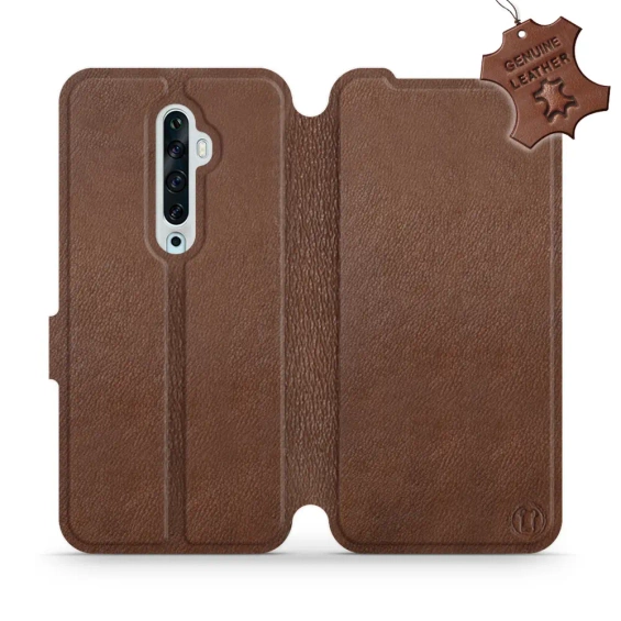 Etui ze skóry naturalnej do OPPO Reno 2Z - wzór Brown Leather