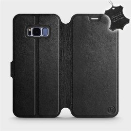 Etui ze skóry naturalnej do Samsung Galaxy S8 Plus - wzór Black Leather