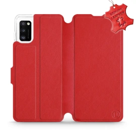 Phone Case Samsung Galaxy A41 - Design Red Leather