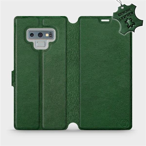 Etui ze skóry naturalnej do Samsung Galaxy Note 9 - wzór Green Leather