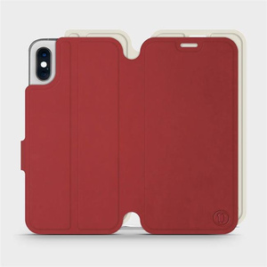 Phone Case Apple iPhone X - Design Dark Red with Platinum