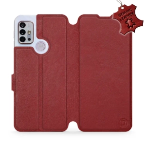Phone Case Motorola Moto G10 - Design Dark Red Leather