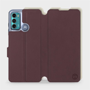 Phone Case Motorola Moto G60 - Design Burgundy with Platinum