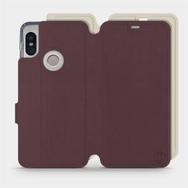 Phone Case Xiaomi Redmi Note 5 - Design Burgundy with Platinum