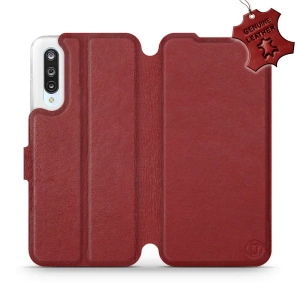 Phone Case Xiaomi Mi 9 Lite - Design Dark Red Leather
