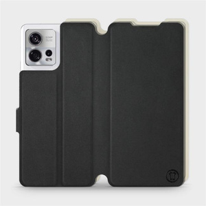 Phone Case Motorola Edge 30 Fusion - Design Black with Platinum