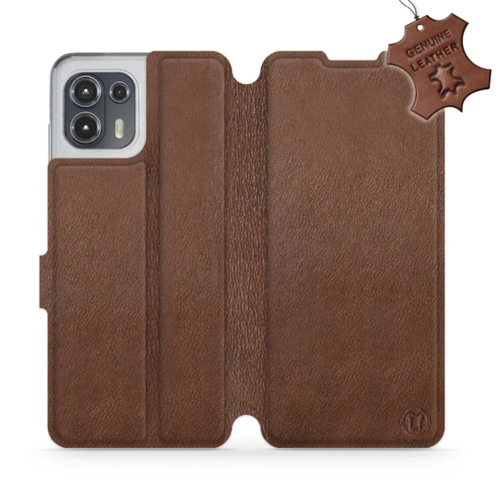 Phone Case Motorola Edge 20 Lite - Design Brown Leather