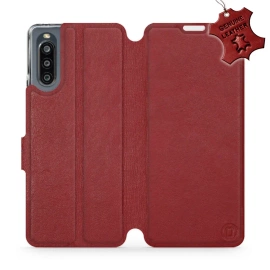 Phone Case Sony Xperia 10 IV - Design Dark Red Leather