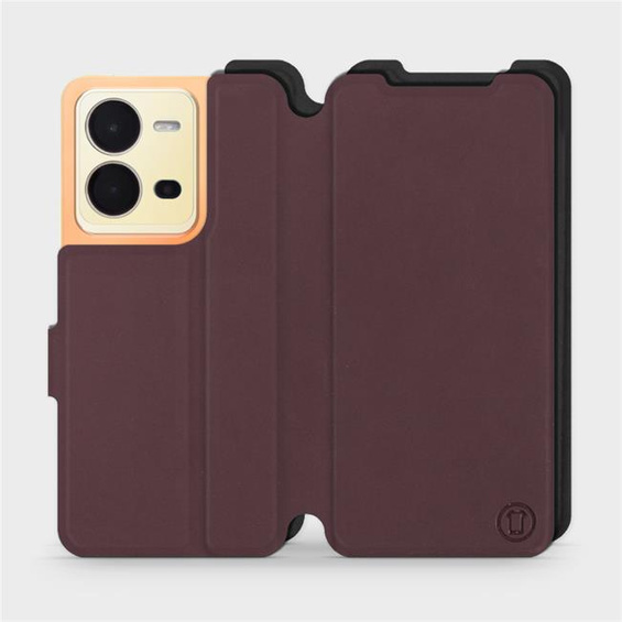 Phone Case Vivo X80 Lite - Design Burgundy with Black
