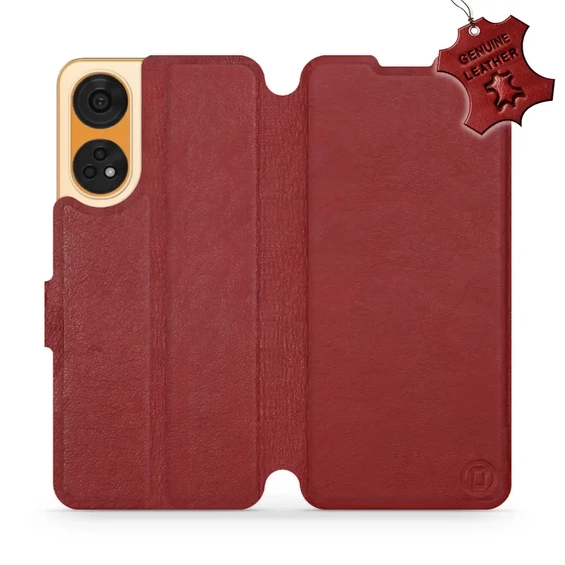 Phone Case OPPO Reno 8T 5G - Design Dark Red Leather