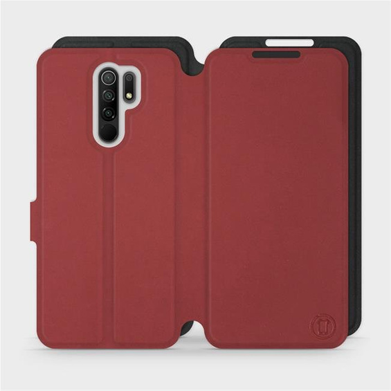 Phone Case Xiaomi Redmi 9 - Design Dark Red with Black