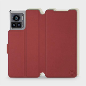 Phone Case Motorola Edge 30 Ultra - Design Dark Red with Platinum
