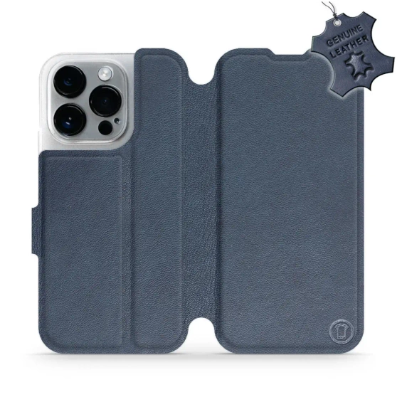 Phone Case Apple iPhone 14 Pro - Design Blue Leather
