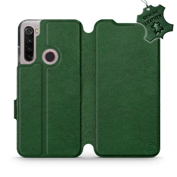 Etui ze skóry naturalnej do Xiaomi Redmi Note 8 - wzór Green Leather