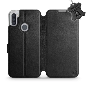 Phone Case Samsung Galaxy M11 - Design Black Leather