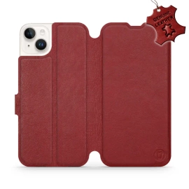 Phone Case Apple iPhone 14 Plus - Design Dark Red Leather