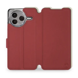 Phone Case Xiaomi POCO F7 Pro 5G - Design Dark Red with Platinum