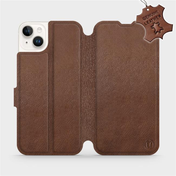 Phone Case Apple iPhone 14 Plus - Design Brown Leather