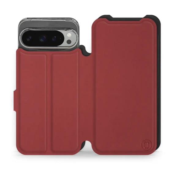 Hülle für Google Pixel 9 Pro XL - Farbe Dunkelrot mit Schwarz