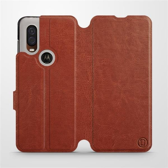 Etui do Motorola One Vision - wzór Brown&Gray