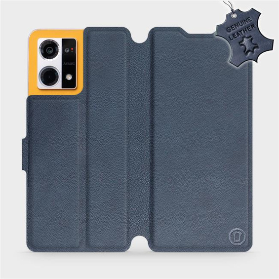 Phone Case Oppo Reno 7 4G - Design Blue Leather