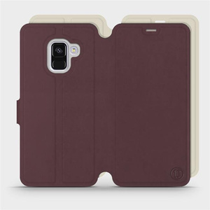 Phone Case Samsung Galaxy A8 2018 - Design Burgundy with Platinum