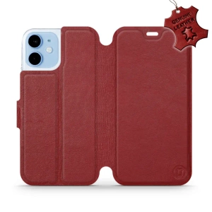 Phone Case Apple iPhone 12 mini - Design Dark Red Leather