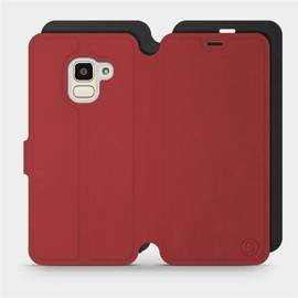 Phone Case Samsung Galaxy J6 2018 - Design Dark Red with Black