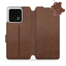 Etui ze skóry naturalnej do Xiaomi 13 Pro - wzór Brown Leather