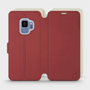 Phone Case Samsung Galaxy S9 - Design Dark Red with Platinum