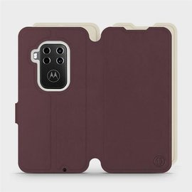 Phone Case Motorola One Zoom - Design Burgundy with Platinum