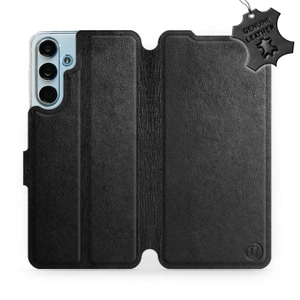 Phone Case Samsung Galaxy M55 5G - Design Black Leather